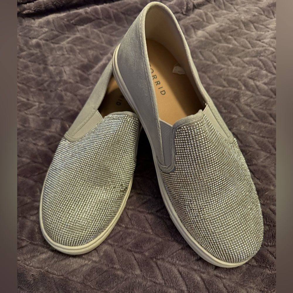 Torrid Silver Bling Slip Ons